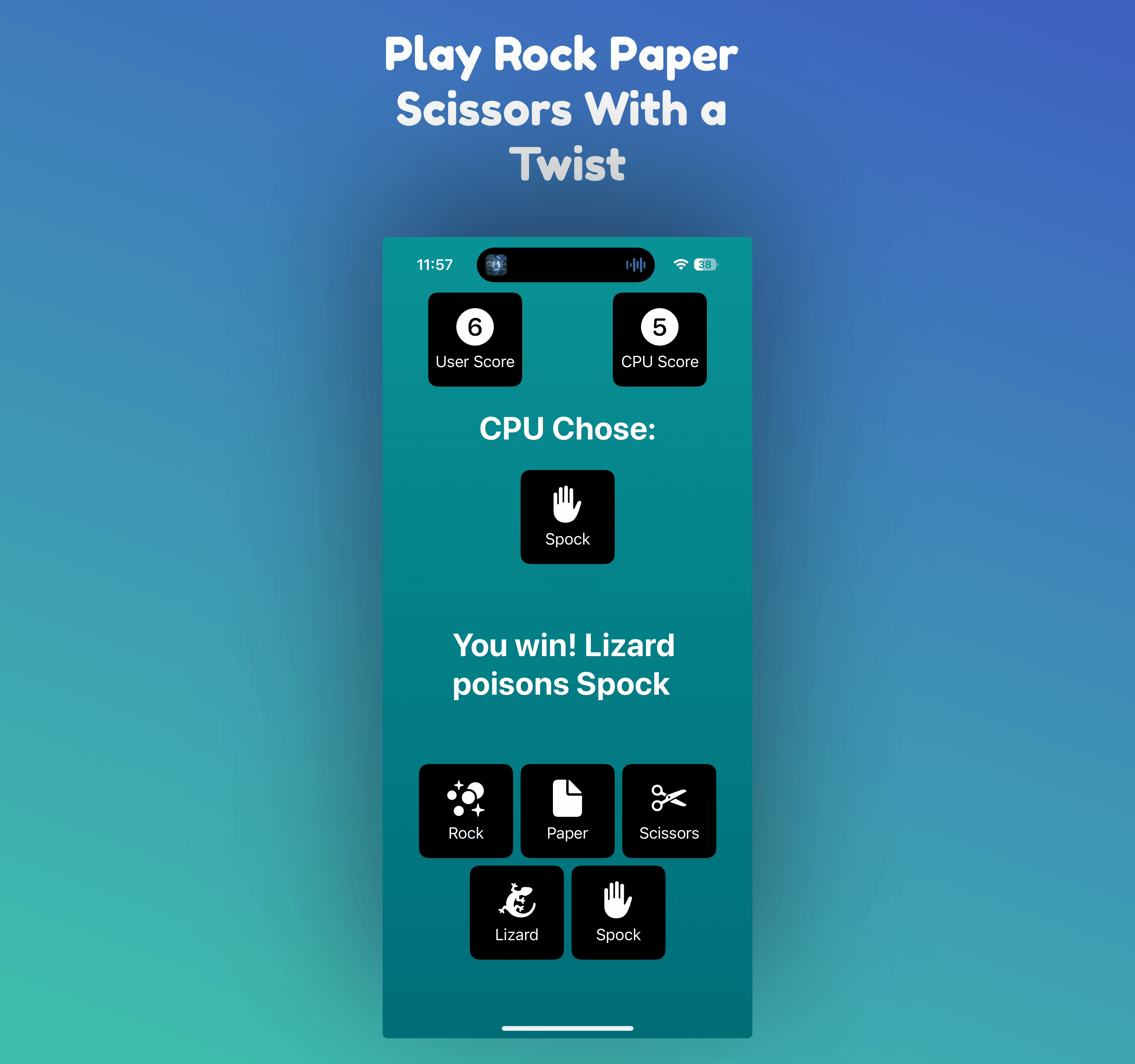Rock Paper Scissors Lizard Spock